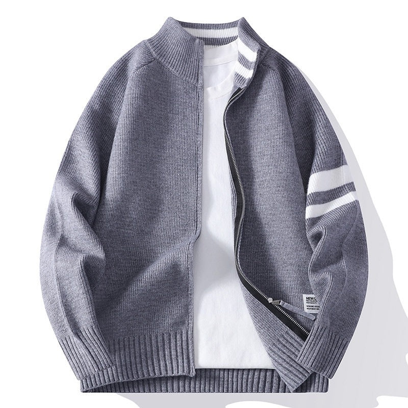 Fashionable casual sweater cardigan teemdrop