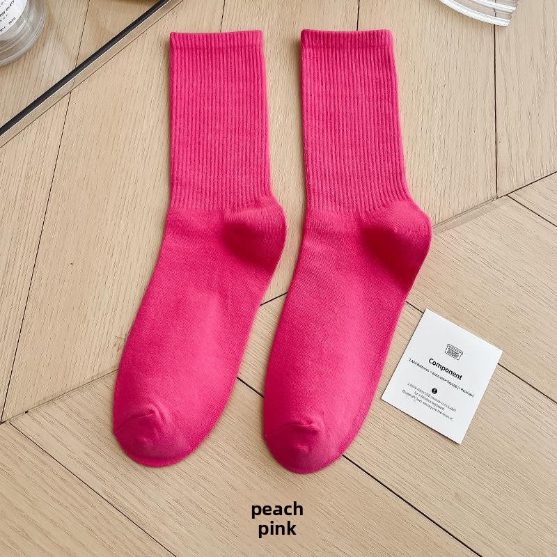 Unisex Combed Cotton Mid-Calf Socks teemdrop