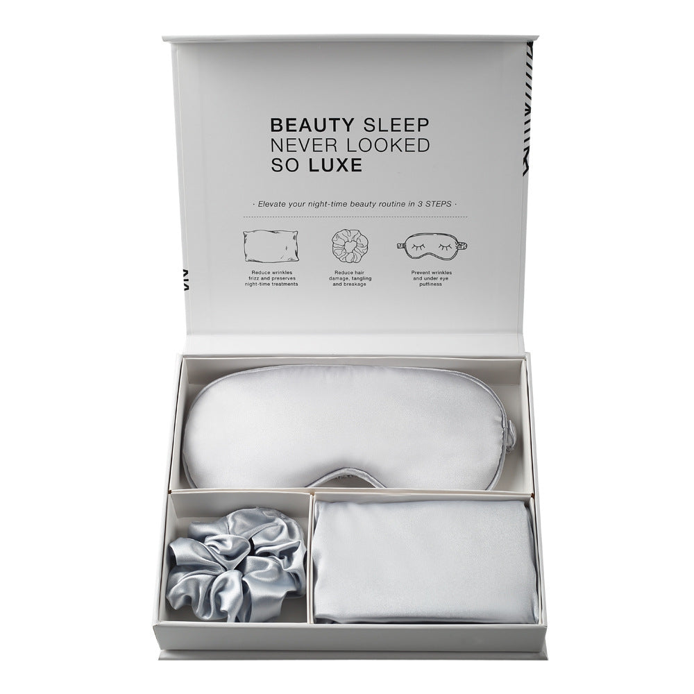 Satin Imitation Silk 3-Piece Sleep Set Eye Mask