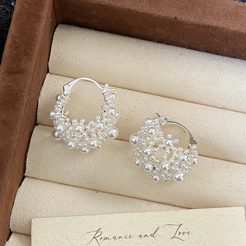 Hollow flower basket earrings