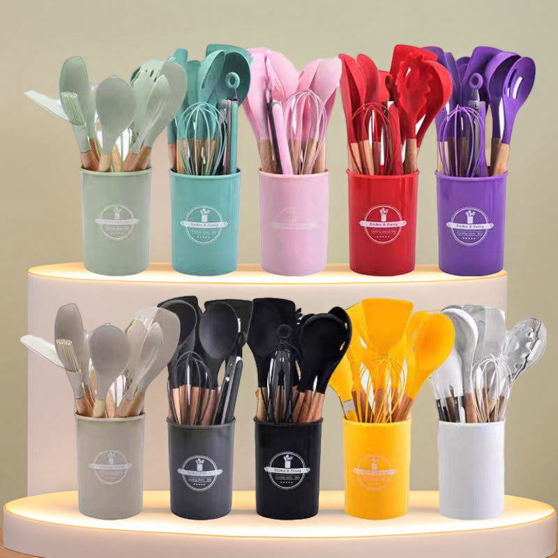 Wooden Handle Silicone Kitchenware