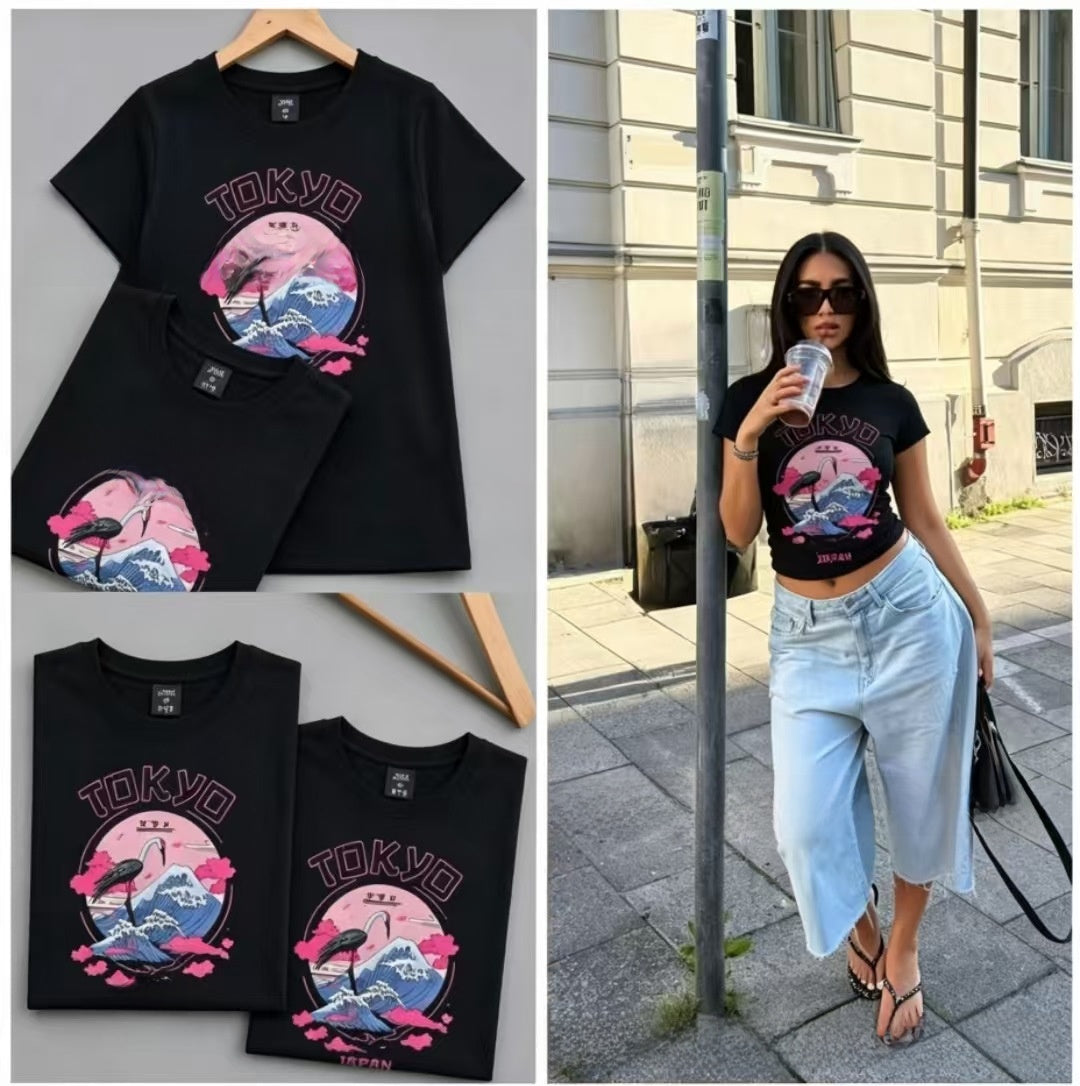 Cartoon-print top teemdrop