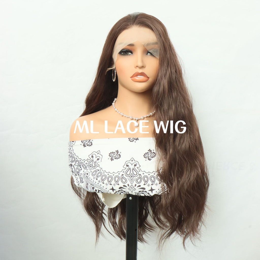 Lady with long flowing hair and headwear