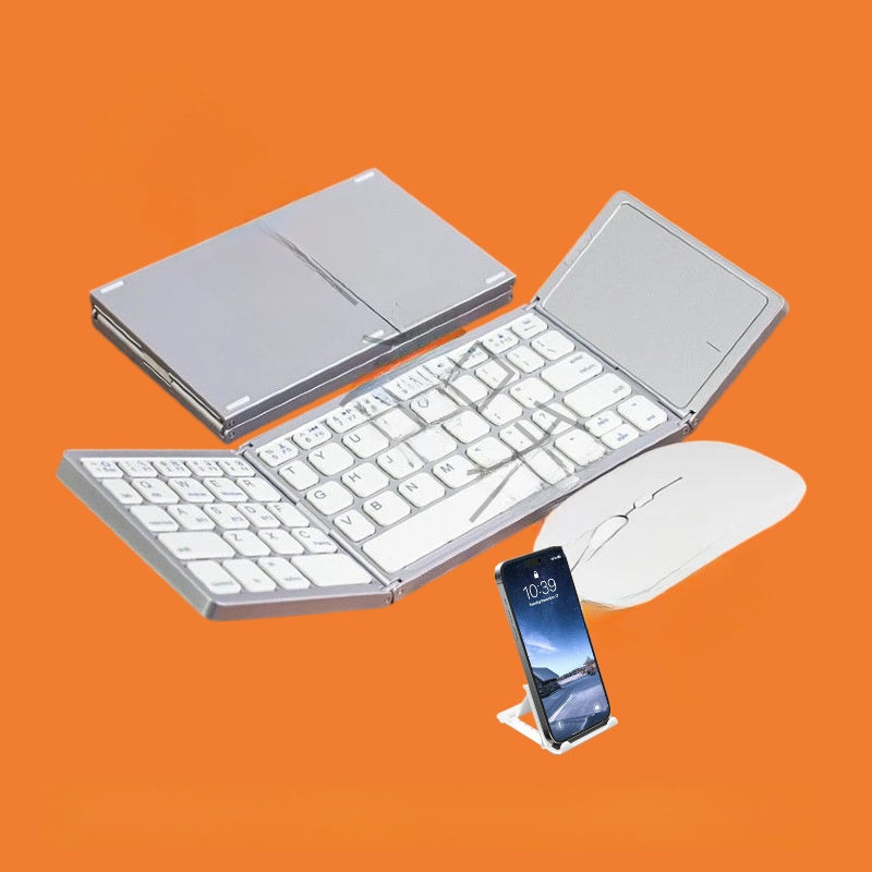 Foldable Bluetooth Keyboard with Touchpad and Mouse Set