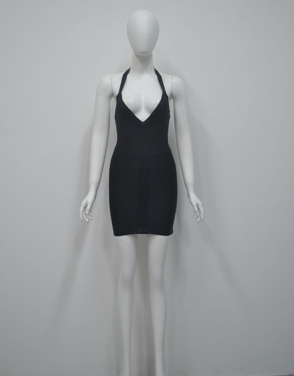 Women's Sexy Halter Backless V-Neck Bandage Party Mini Dress teemdrop