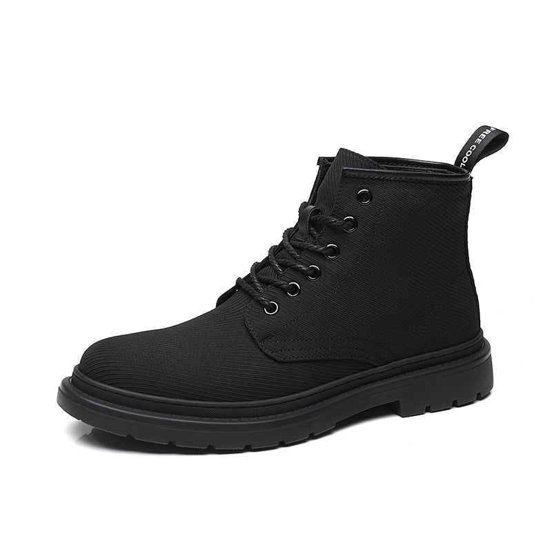 Men's Breathable Canvas Martin Boots Casual Lace-Up Boots teemdrop