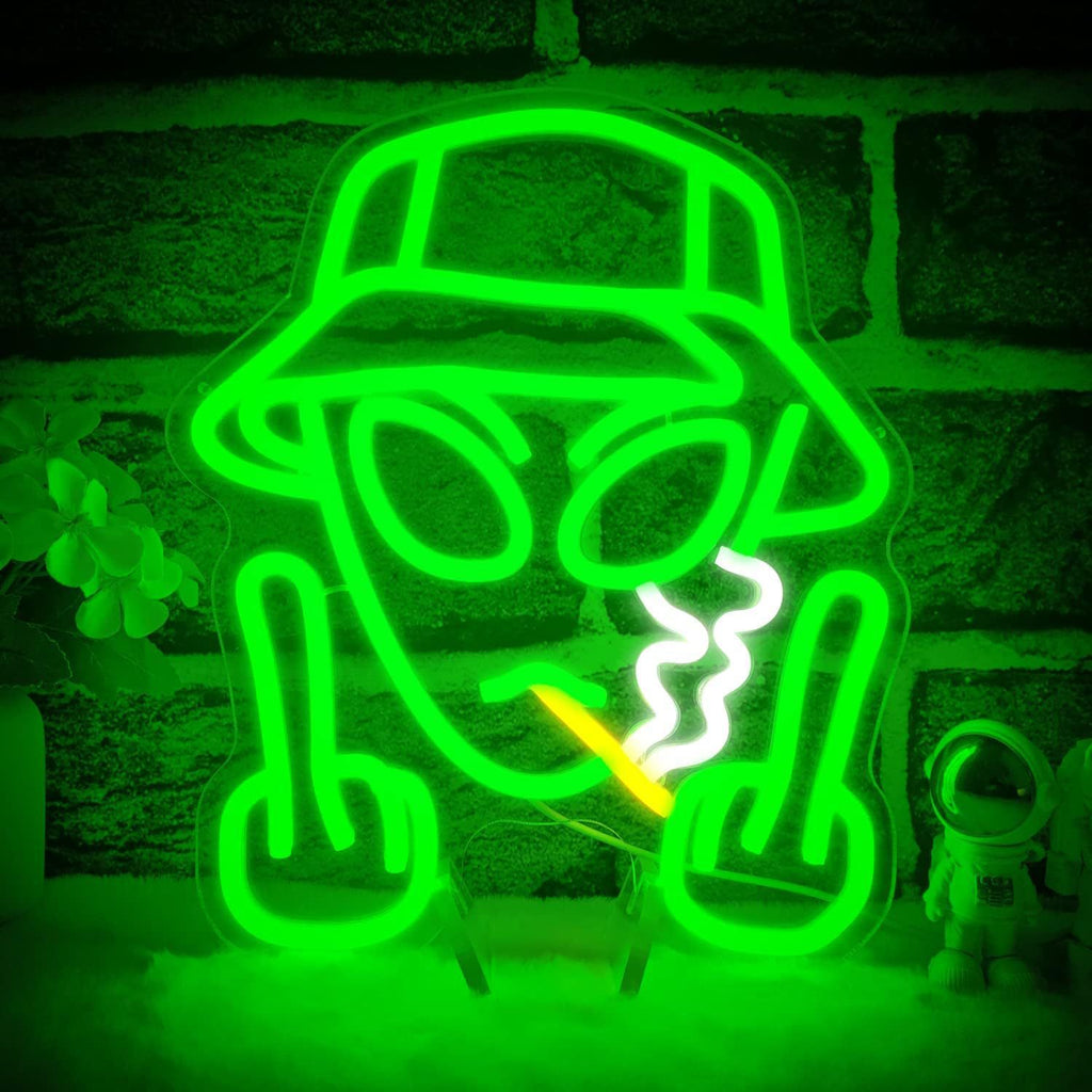 Alien UFO LED Neon Sign Light for Bedroom Game Room Bar Party Decoration teemdrop