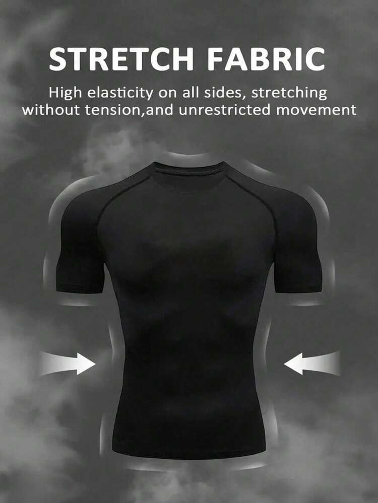 Men's Compression 2D Printed Quick Dry Fitness T-Shirt teemdrop