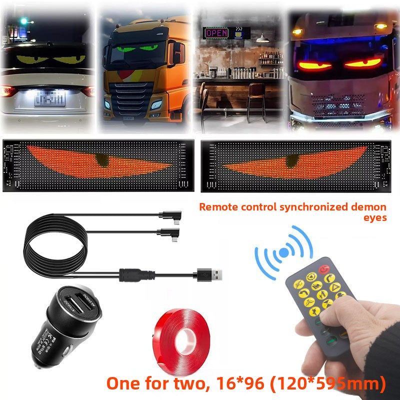 Programmable Flexible LED Car Sign Display with APP Control, Full Color RGB Matrix Panel for Vehicle Window teemdrop