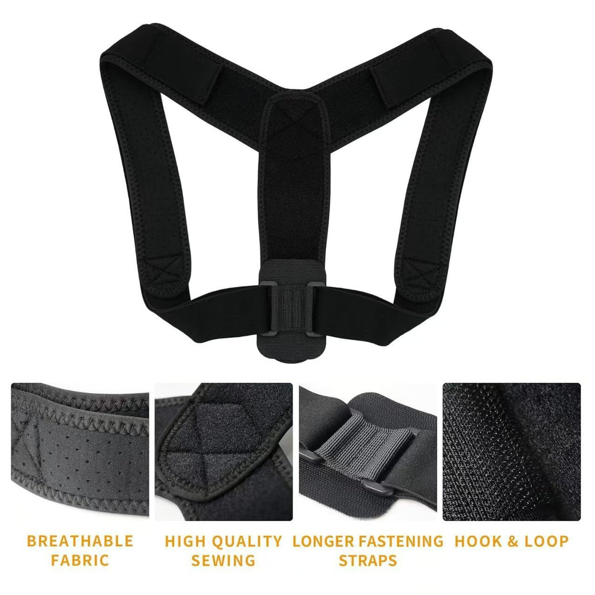 Universal men's and women's adjustable back posture correction belt teemdrop