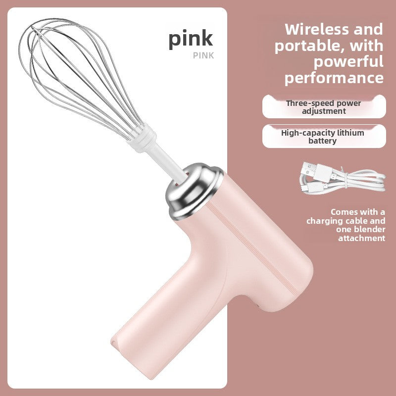 Mini Wireless Rechargeable Electric Hand Mixer with 3 Speeds for Baking and Cooking