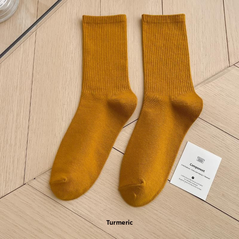 Unisex Combed Cotton Mid-Calf Socks teemdrop