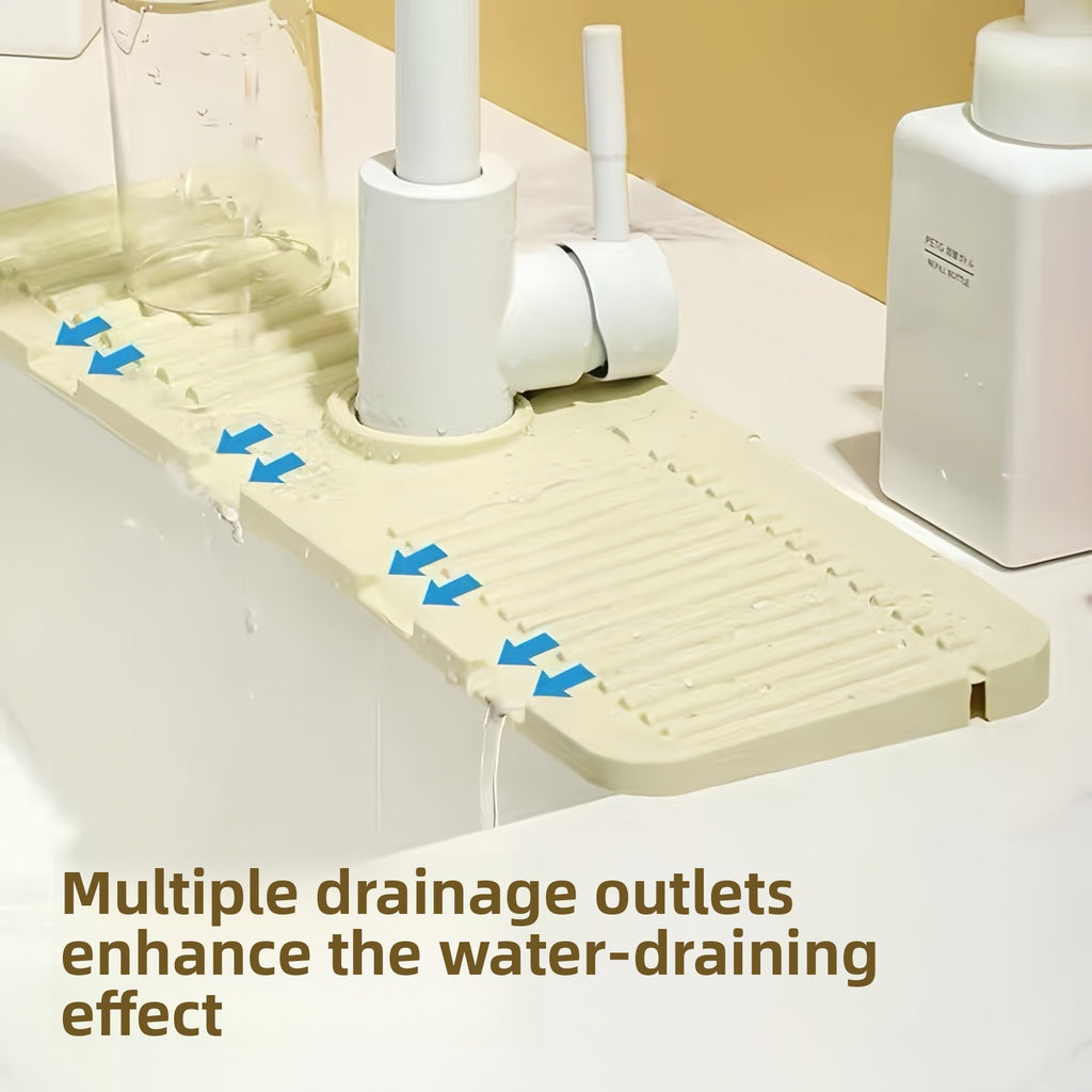 Foldable Silicone Faucet Drainage Mat Splash Guard for Kitchen Sink Countertop teemdrop