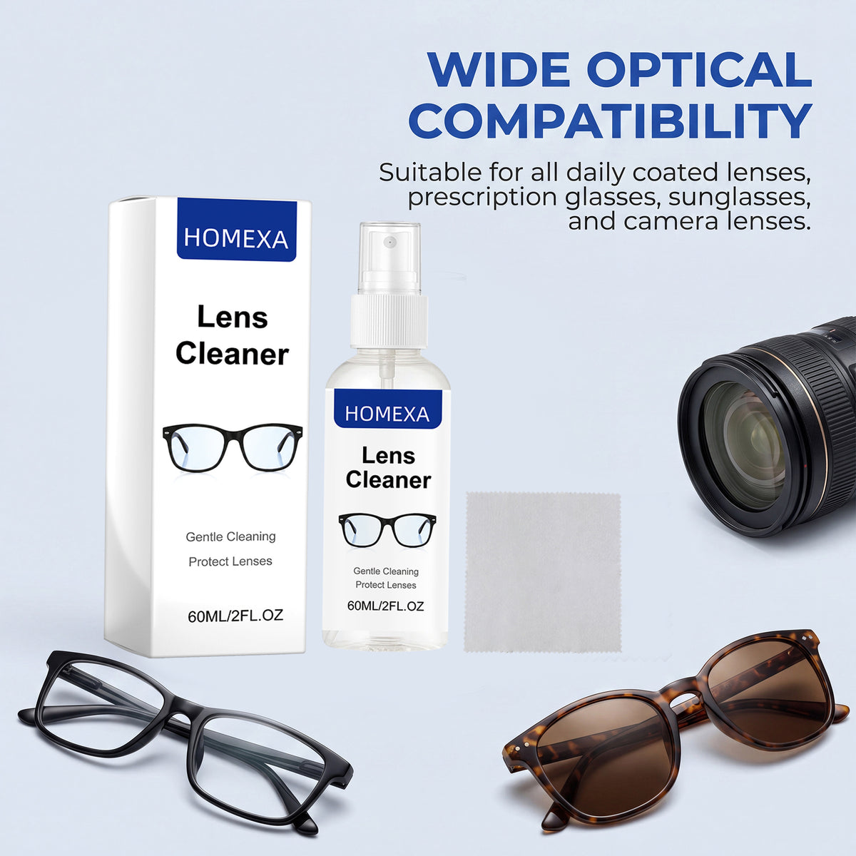 Lens Cleaning Spray Kit with Glasses Cloth