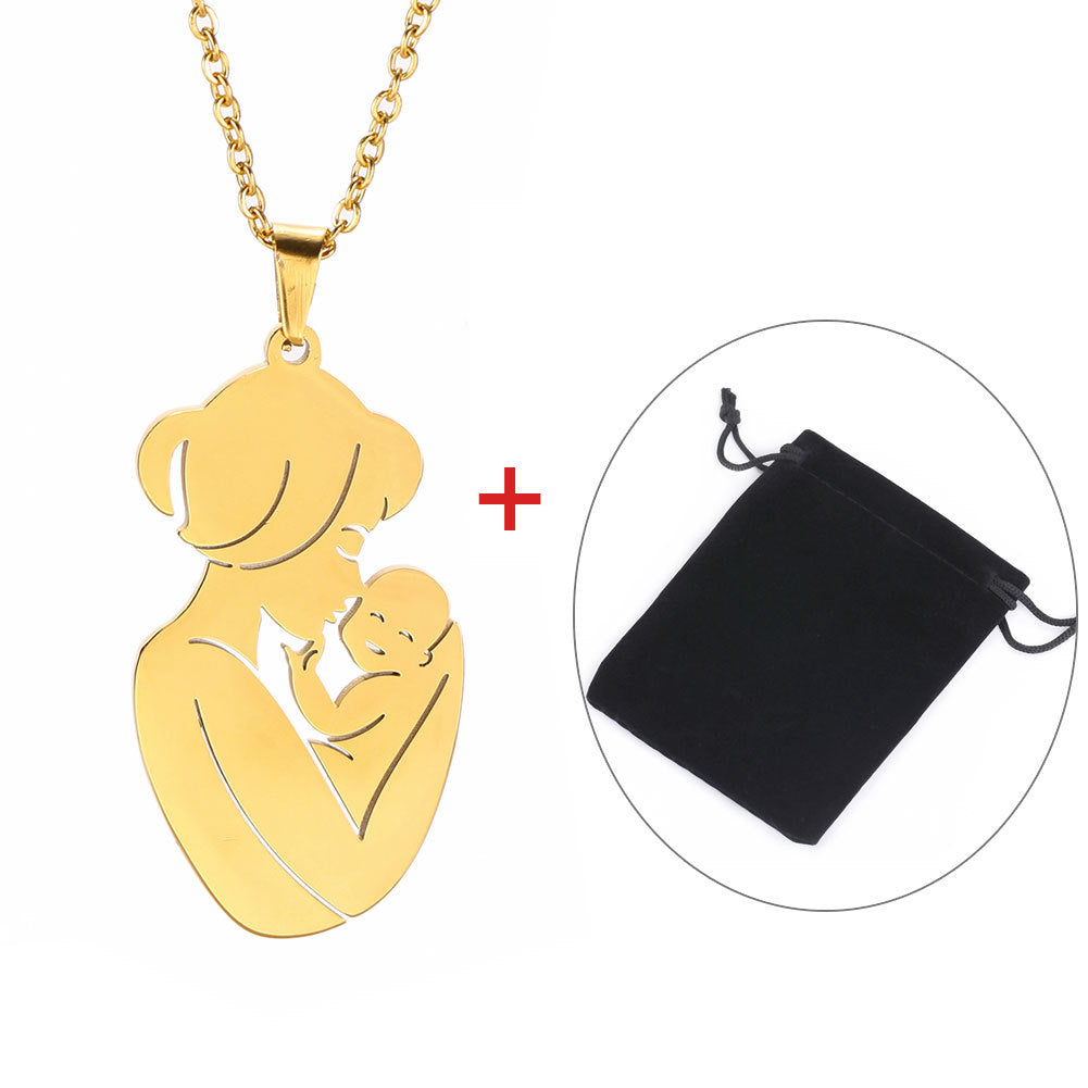 Mother and Baby Pendant Necklace