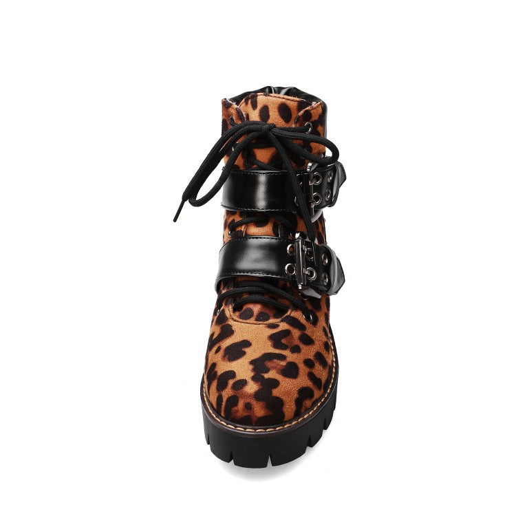 Womens Suede Lace Up Ankle Boots
