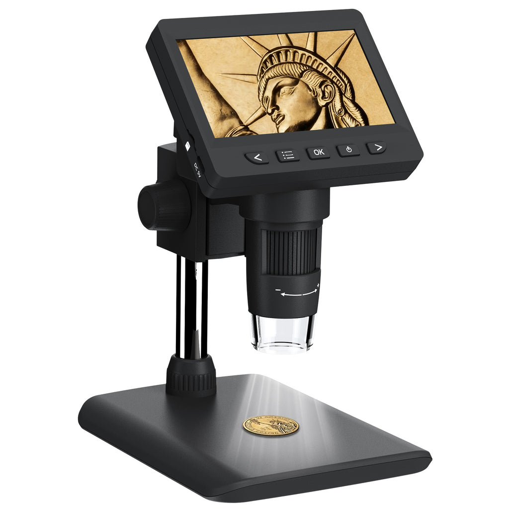 1080P 4.3 Inch Digital Microscope with Screen 1000x Magnification teemdrop