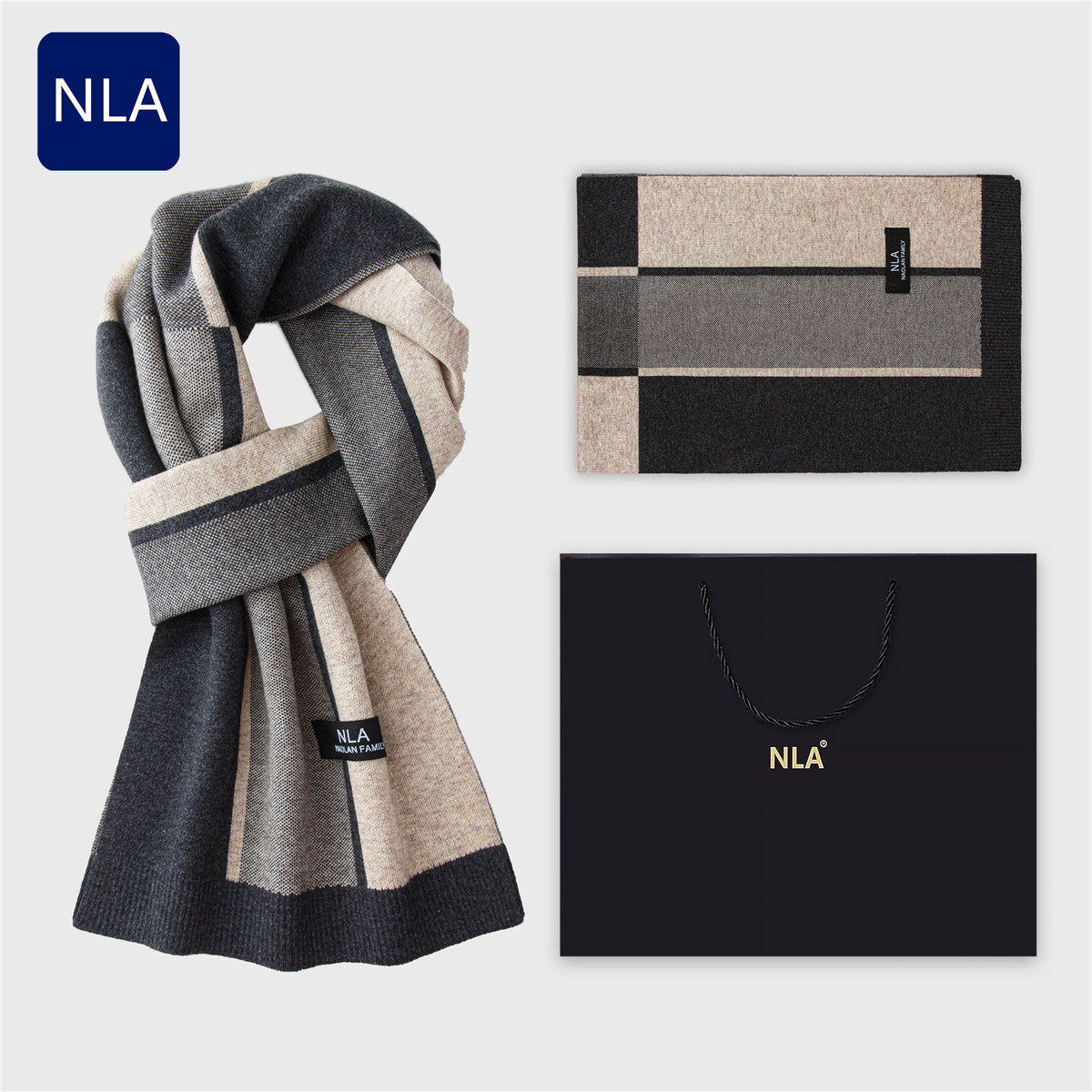 Men's Wool Scarf Men's Winter Warm Knitted Scarf teemdrop