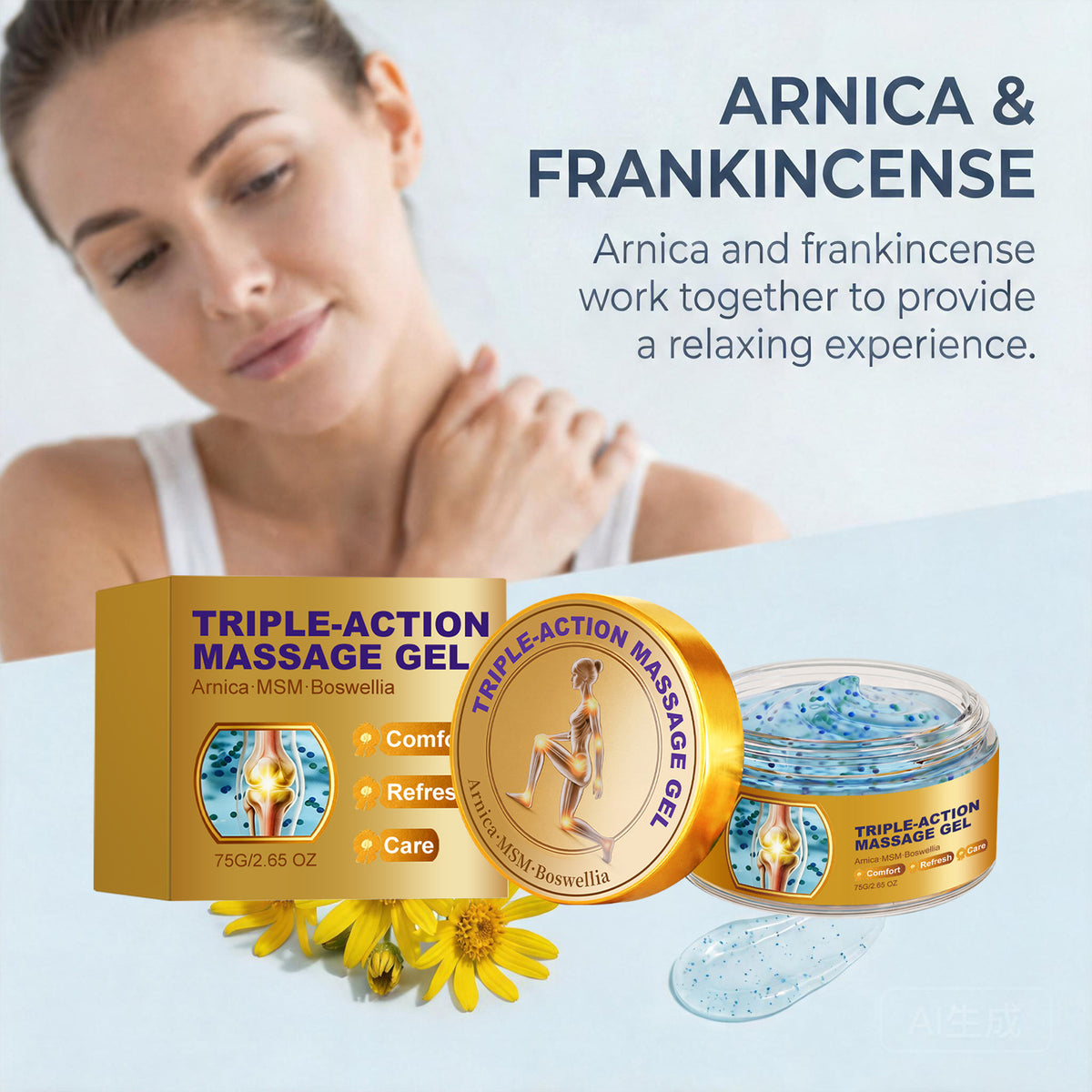 Comfortable and cooling massage gel teemdrop