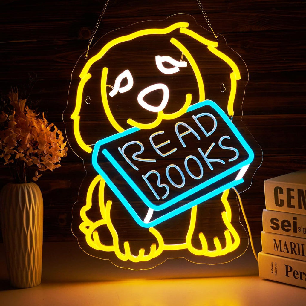 Dimmable LED Reading Neon Sign Wall Decor Light teemdrop