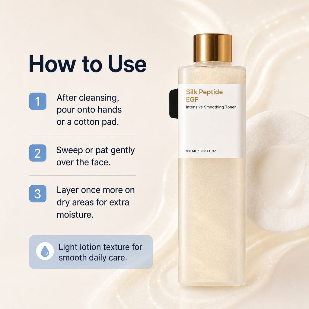 Silk Peptide Facial Toner Smooth Moisturizing Non-Sticky Essence Water teemdrop