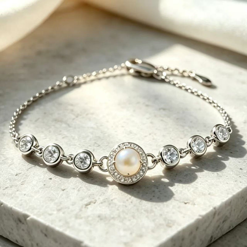 Women's S925 Silver Birthstone Bracelet with Natural Gemstones Gold Plated