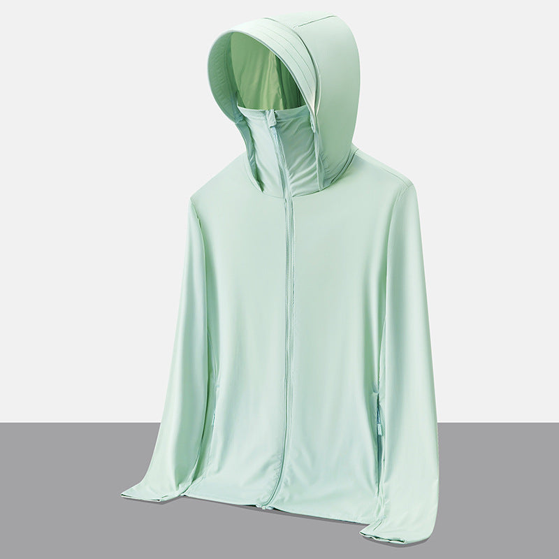 UPF50+ Ice Silk Cooling UV Protection Hooded Jacket Couple Matching Outdoor Sport Coat teemdrop