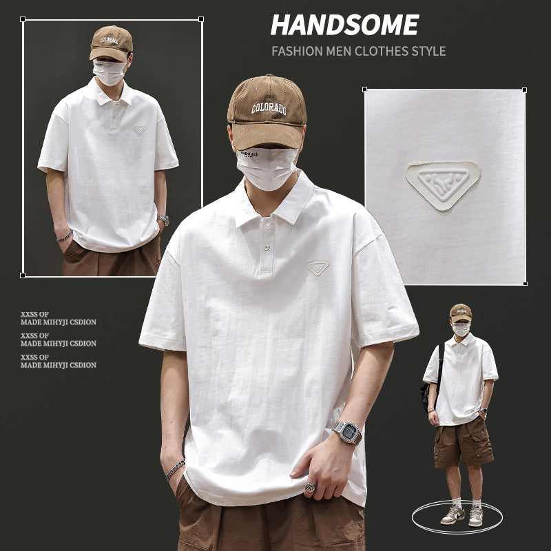 Trendy Black Polo Shirt for Men teemdrop