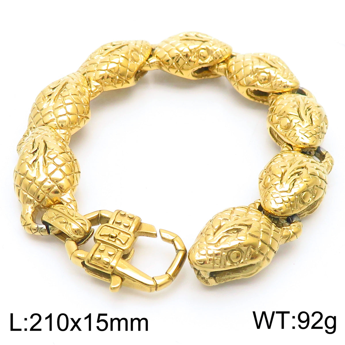 Men's Vintage Snake Head Titanium Steel Punk Bracelet