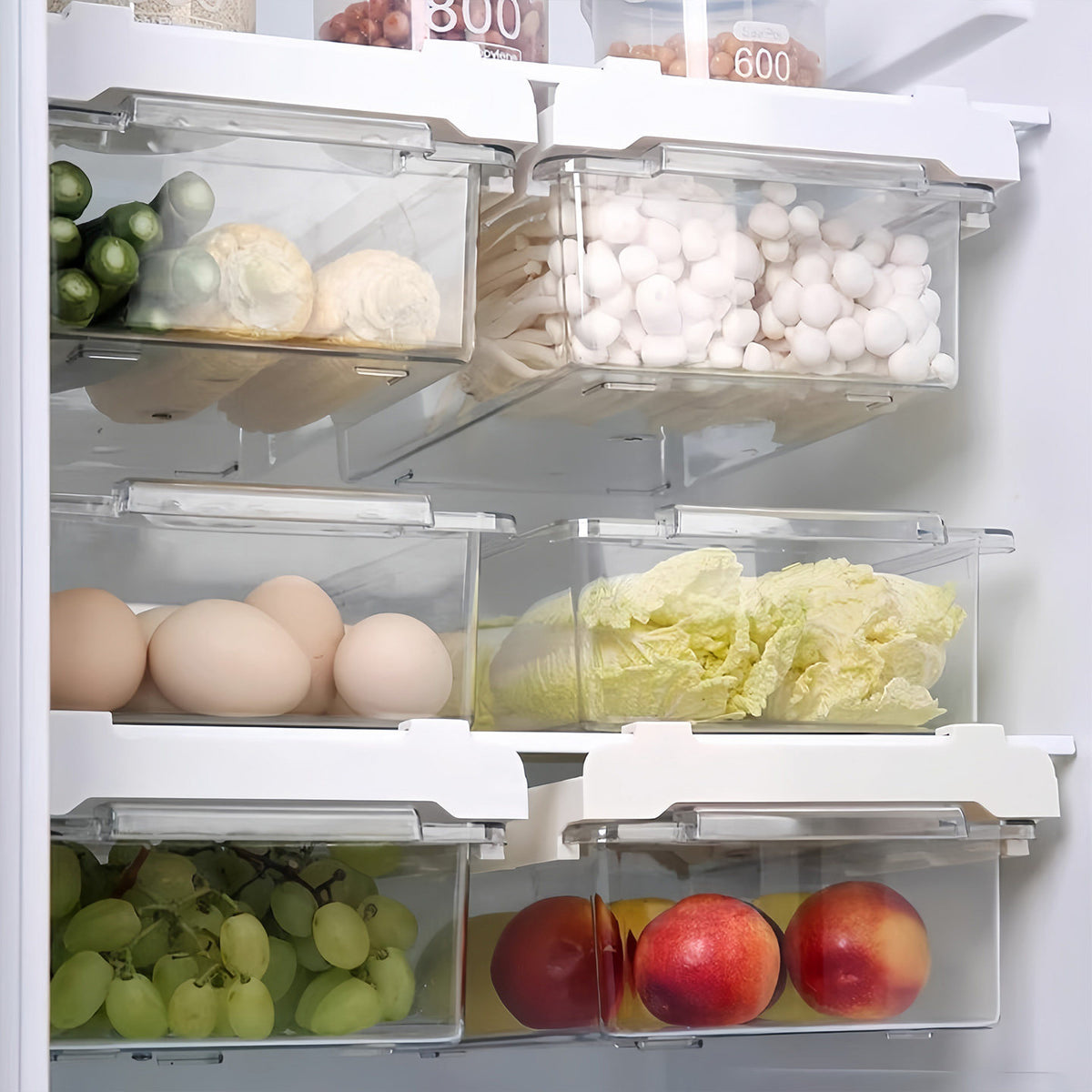 Drawer-Style Refrigerator Storage Box, Hanging Egg Basket, Kitchen Freezer Organizer teemdrop