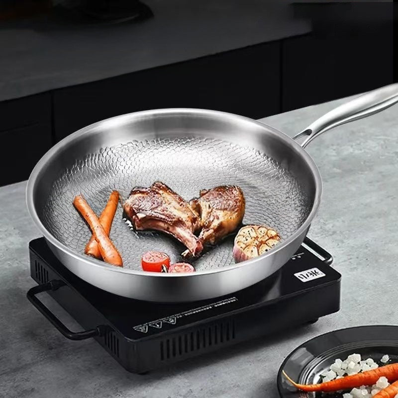 Titanium Hammered 304 Stainless Steel Non-Stick Frying Pan teemdrop