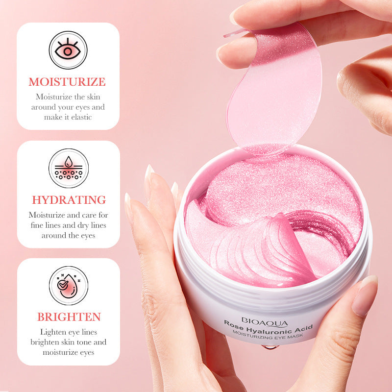 BIOAOUA Rose Hyaluronic Acid Moisturizing Eye Mask 30 Pairs teemdrop