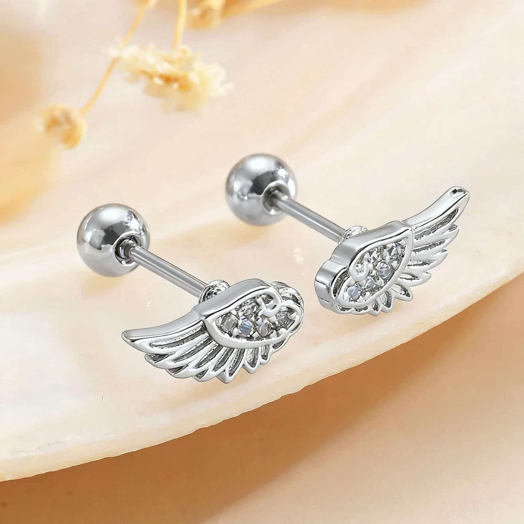 Angel Wing Design Zircon Cartilage Ear Studs