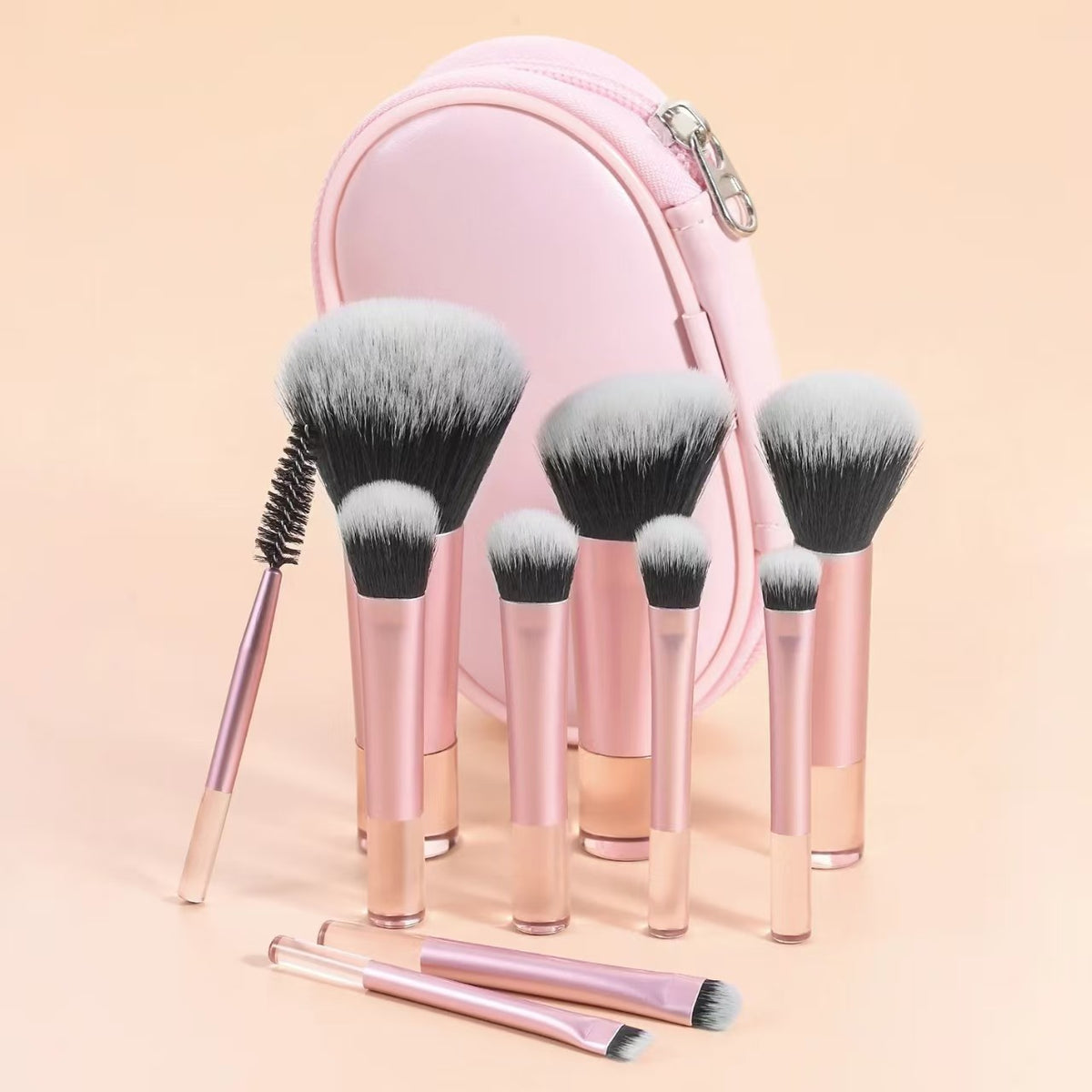 10-Piece Mini Crystal Handle Makeup Brush Set teemdrop