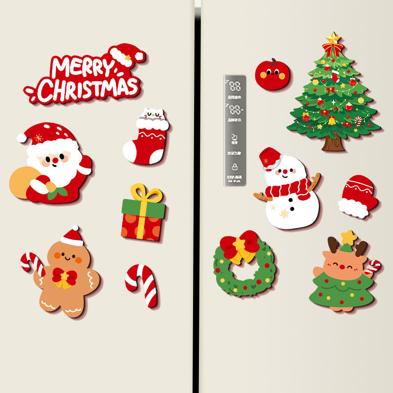 Creative Paper Christmas Tree Magnetic Refrigerator Stickers Holiday Decoration teemdrop