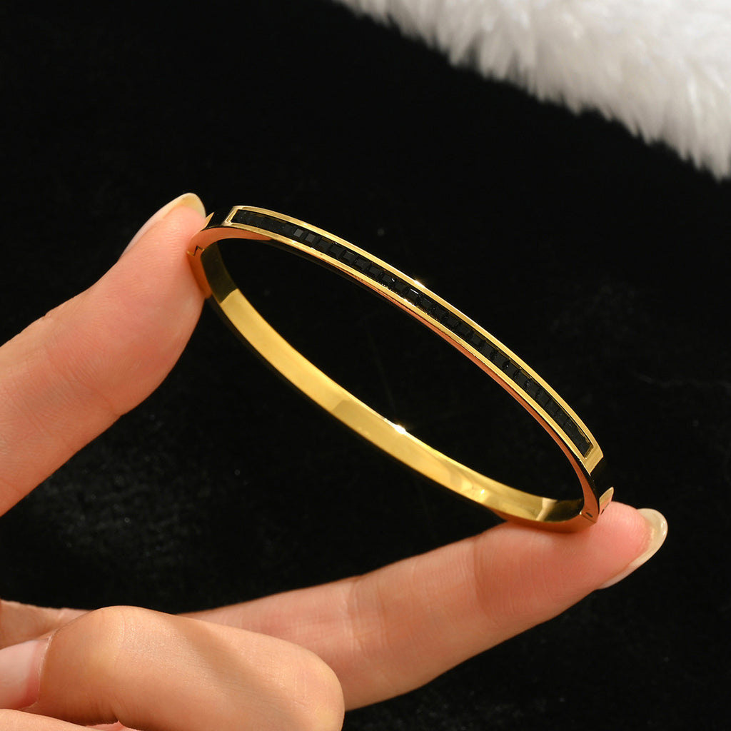 Gold-colored stainless steel bracelet teemdrop