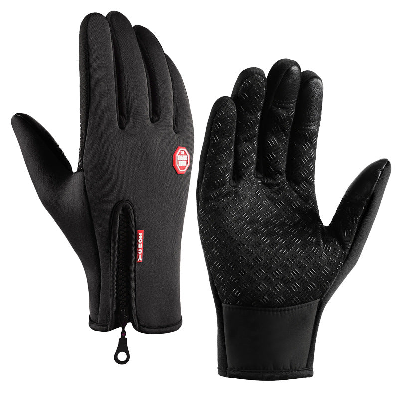Winter Gloves Warm Touch Screen Men's Outdoor Sports Non-Slip Mountaineering Zipper Women's Ski Motorcycle Riding Gloves