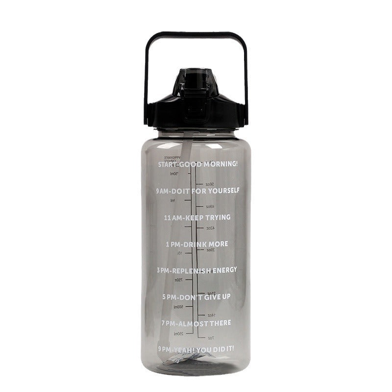 Portable fitness sports drinking straw water bottle teemdrop