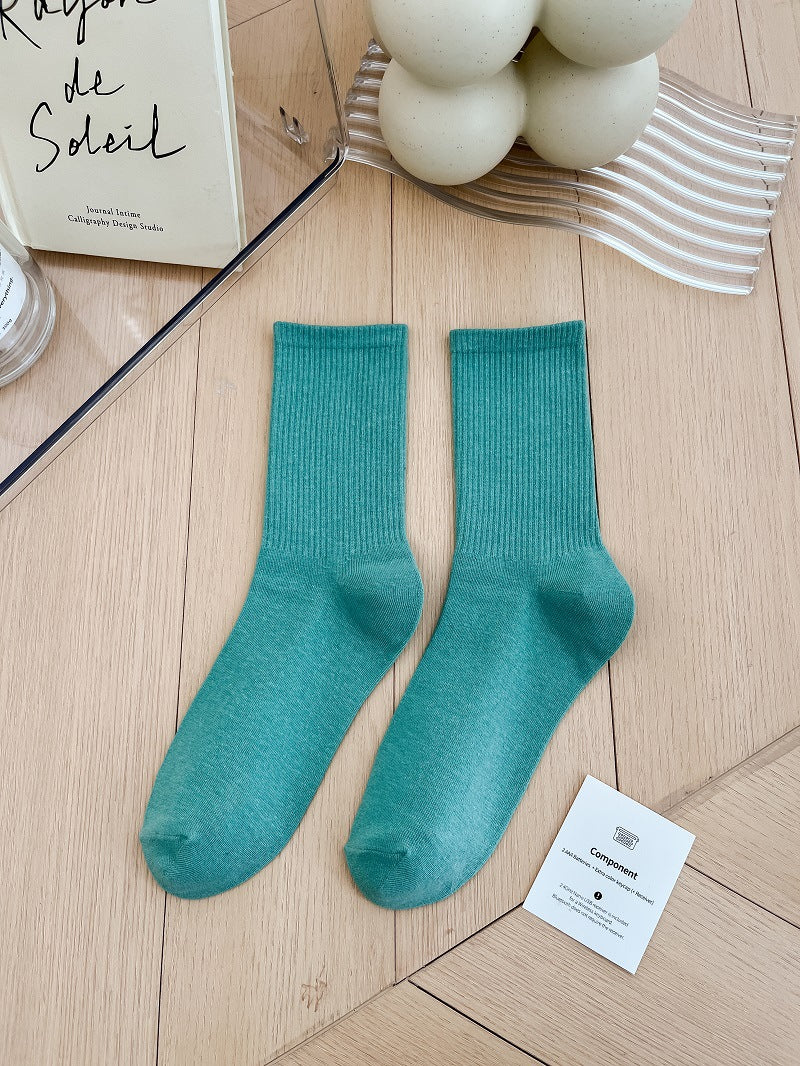 Unisex Combed Cotton Mid-Calf Socks teemdrop