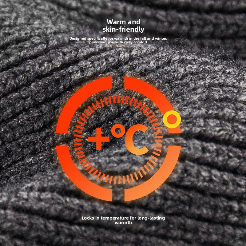 Womens Mens Fleece Lined Windproof Knitted Hat teemdrop