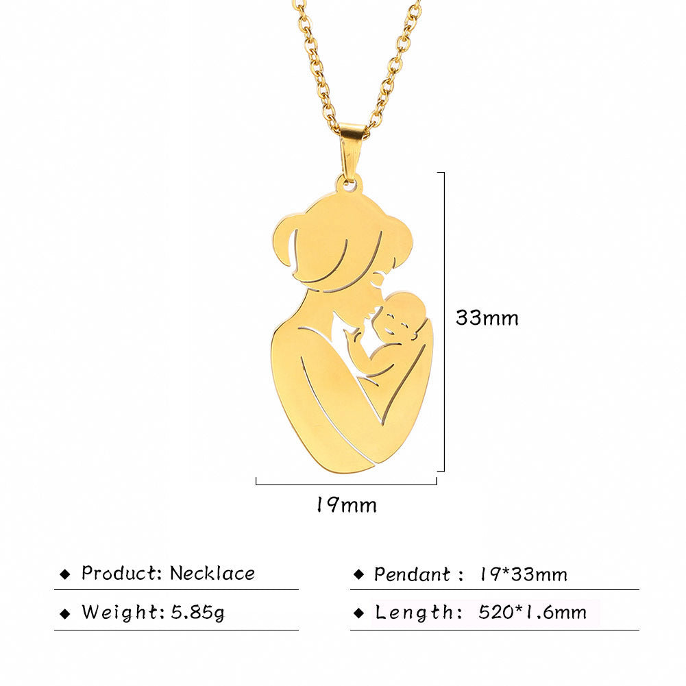 Mother and Baby Pendant Necklace