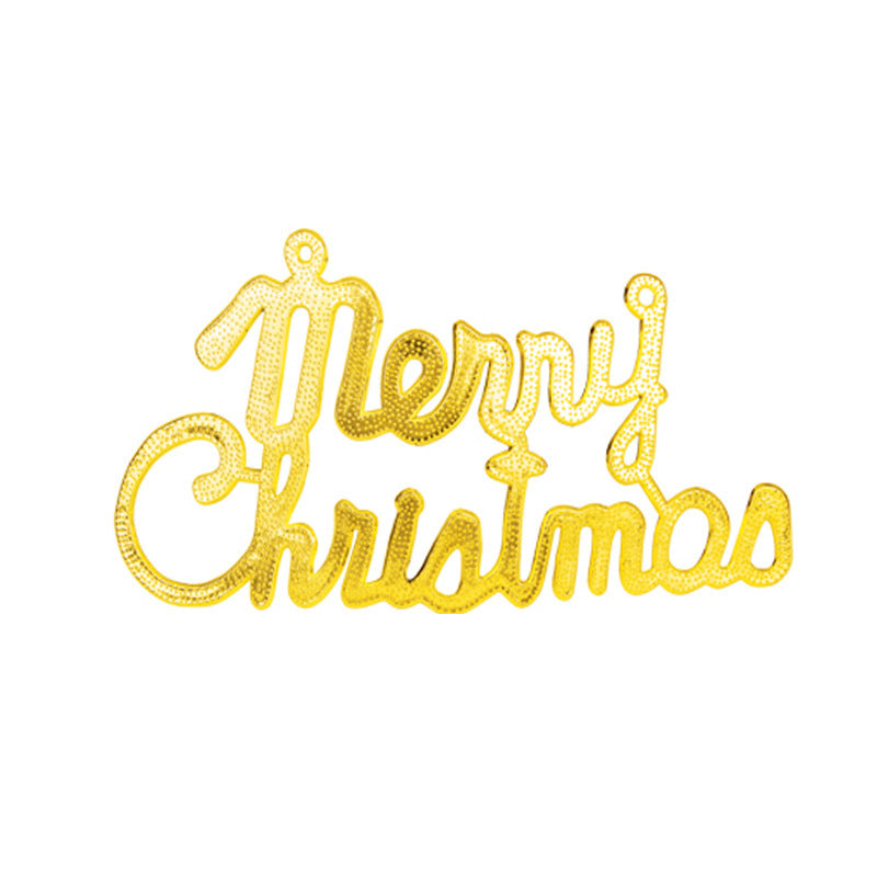 Alphabet Plastic Christmas Hanging Ornaments Gold Silver Red Letters for Xmas Tree Wreath Party Decoration
