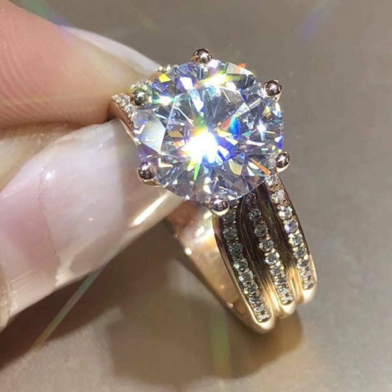 Classic Geometric Full Diamond Ring