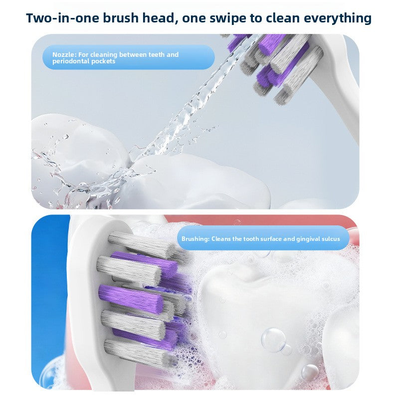 Two-in-one household waterproof ultrasonic toothbrush