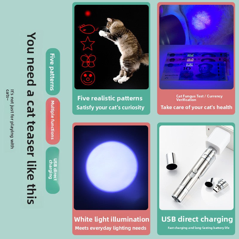 Rechargeable Infrared Laser Pet Toy with Multi Pattern Projection