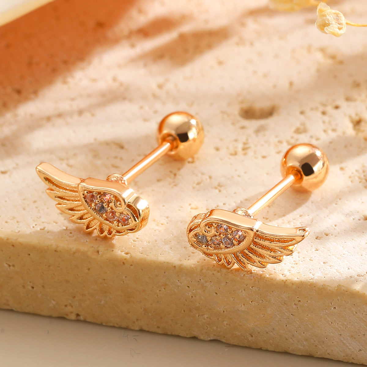 Angel Wing Design Zircon Cartilage Ear Studs
