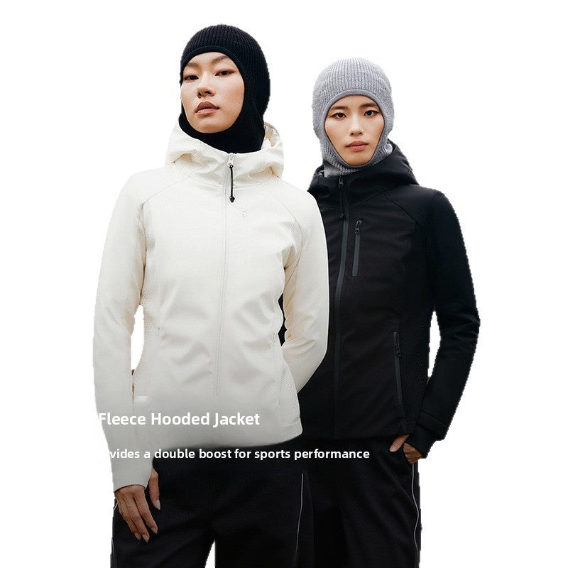 Women's Merino Wool Blend Goose Down Stand Collar Slim Fit Jacket teemdrop