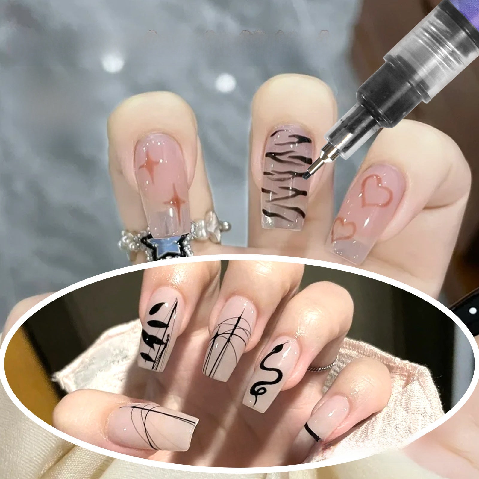 12-Color 0.5mm Ultra-Fine Tip Acrylic Marker Pen Set for Nail Art Painting