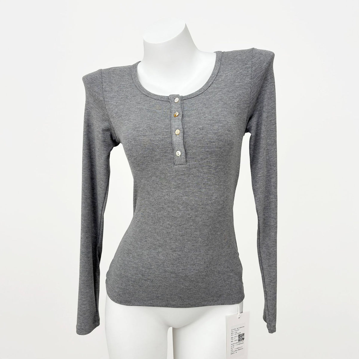 Lady's Korean-style long-sleeved viscose blend cotton T-shirt teemdrop
