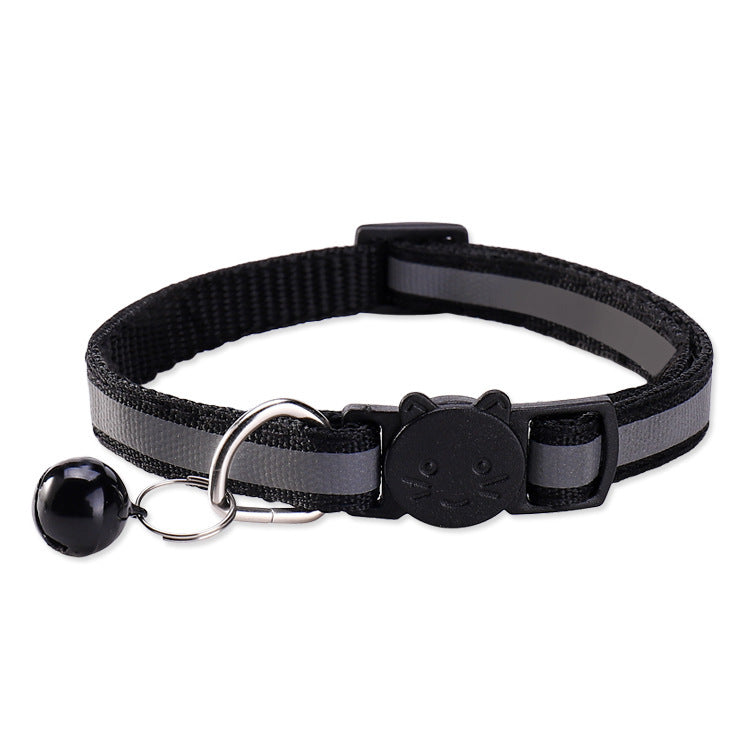 Adjustable Reflective Cat Collar with Safety Release and Bell teemdrop